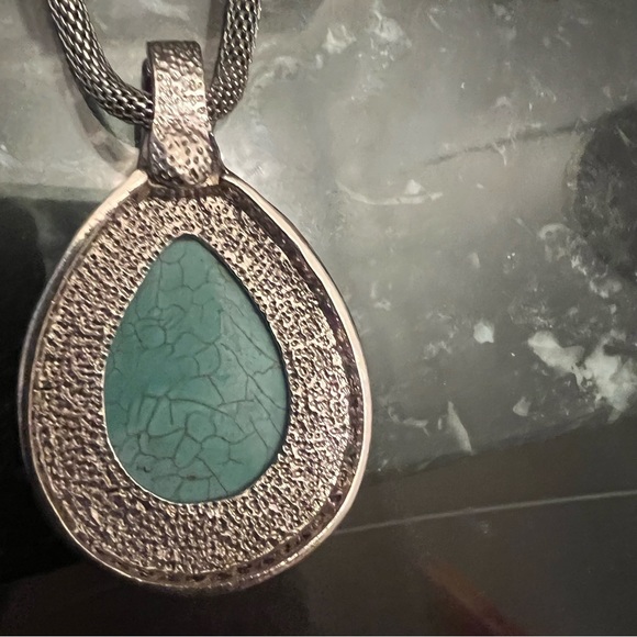 Pendant & Necklace Set - Turquoise Pendant w/ Woven Chain Necklace NWOT - Picture 15 of 17